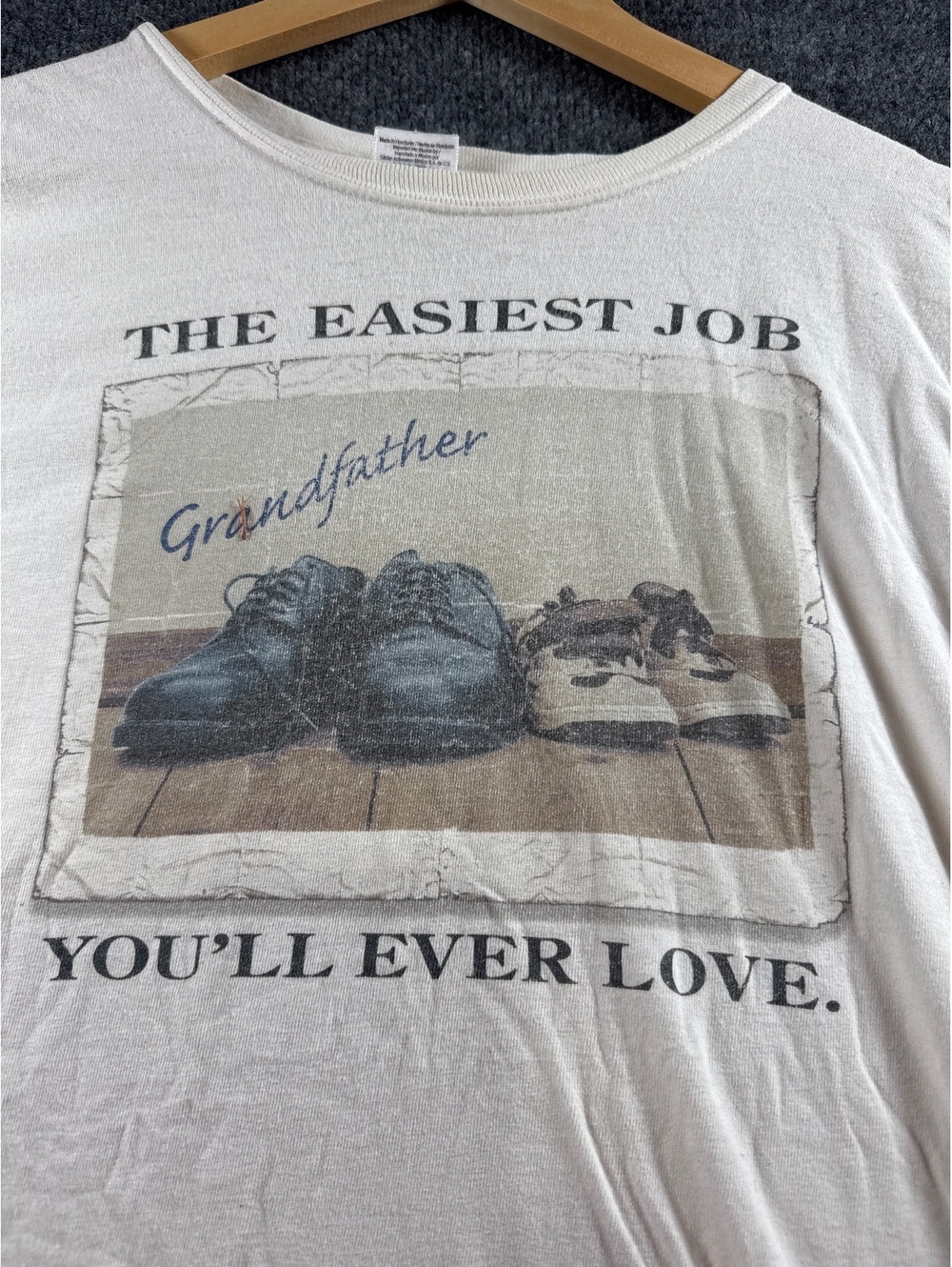 Vintage Gildan Grandfather The Easiest Job You’ll Ever Love T-Shirt XL Graphic